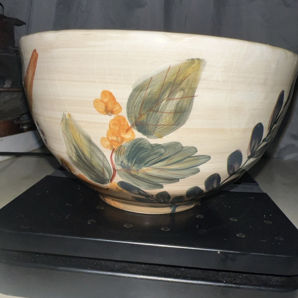 Home Trends Shadowwood Soup Cereal Bowl Stoneware Fall Foliage 6.5" Pottery